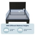 thumbnail image 6 of Allewie Twin Size Platform Bed Frame with Velvet Upholstered Headboard, No Box Spring Needed, Black, 6 of 8