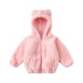 thumbnail image 2 of jsaierl Toddler Baby Girl Boy Hoodie Coat Cardigan Faux Fur Teddy Warm Fall Winter Plush Jacket Long Sleeve Outerwear, 2 of 6