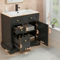 thumbnail image 5 of Eclife 30" Vintage Black Bathroom Vanity Set with Integrated Sink Top, Faucet, Drain, 5 of 10