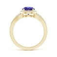 thumbnail image 2 of ANGARA Natural Split Shank 1.45 ct Tanzanite Halo Ring with Cluster Diamonds in 14K Yellow Gold for Women (Size-7mm) | December Birthstone, Anniversary Jewelry Gift for Women | Natural Tanzanite Ring, 2 of 7