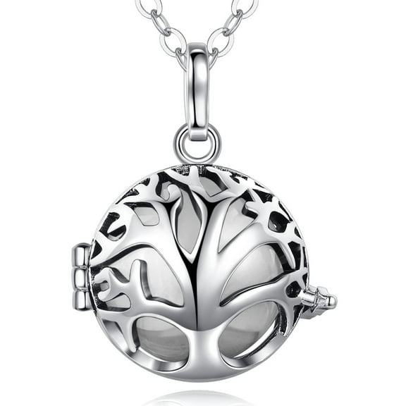 INFUSEU Tree of Life Urn Necklaces for Ashes for Women Meaningful Keepsake, Human Pet Cremation Memorial Jewelry for Dad Mom Grandma Grandpa Loss of Loved One, 24 Inch Chain