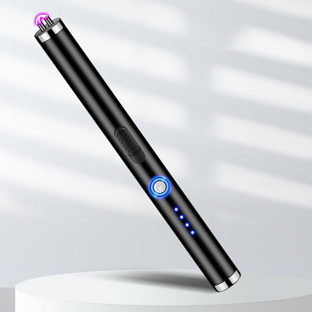 Get Your Hands on the Ultimate Electric Lighter - Windproof, Flameless, and Rechargeable with Power Display and Safety Lock - Perfect for Candle, BBQ, and Camping - 1pc