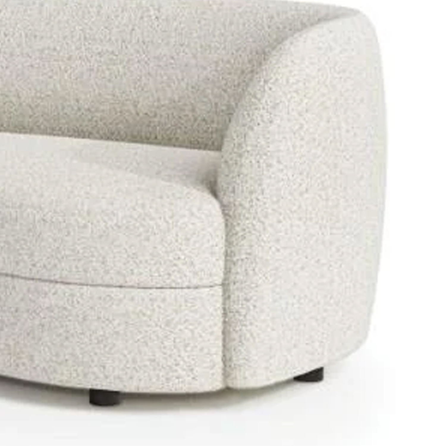Srey Loveseat, 64 Inch, Modern White Boucle, Curved Kidney Shape