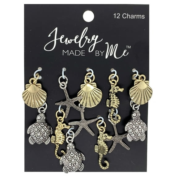 Jewelry Made By Me Charms 12/Pkg-Sea Life