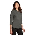 thumbnail image 4 of Port Authority L665 Ladies 3/4 Sleeve SuperPro Twill Shirt, Sterling Grey, S, 4 of 6