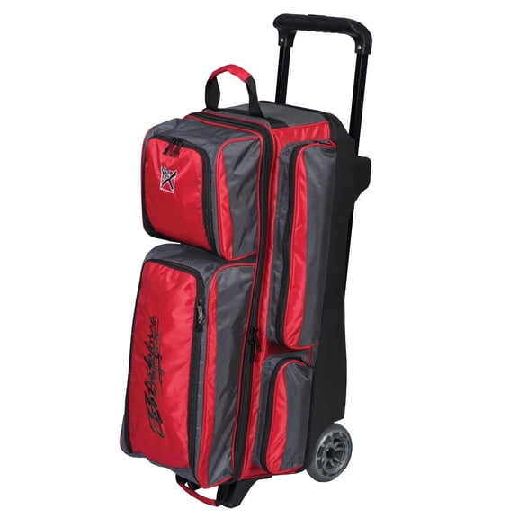 Konvoy Triple Roller Bowling Ball, Shoe & Accessory Bag Red/Smoke