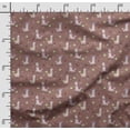 thumbnail image 2 of Soimoi Llama Alpaca Print, Poly Taffeta Fabric, Decor Sewing Fabric by The Yard 56 Inch Wide, Decorative Fabric for Outdoor Upholstery, Umbrellas and Home Accents, Brown, 2 of 5