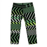 Under Armour Girl's Printed Athletic Capri Leggings--Deep Mint/Black (X-Small)