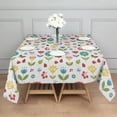 thumbnail image 3 of Pioneer Flower Floral Print Pattern Square Tablecloth, Waterproof Wipeable Spillproof Washable Table Cover for Home Kitchen Party Decor, 42"x42", 3 of 6