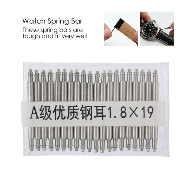 Watch Link Bar Watch Strap Link 20pcs Watch Pin Bar Spring Bars Watches Strap Link Wristwatch Band Steel Tool Repair 1.8x19