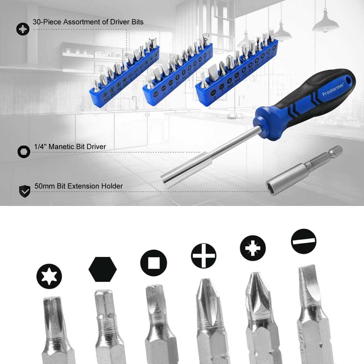 Prostormer 49-Piece Home Tool Kit with Storage Case photo 8