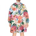 thumbnail image 2 of Wearable Oversized Blanket,Pioneer Flower Floral Print Pattern Wearable Blanket Hoodie for Adults,Cozy Hooded Blankets with Super Pockets,Super Warm Fuzzy Pullover for Women & Men, 2 of 6