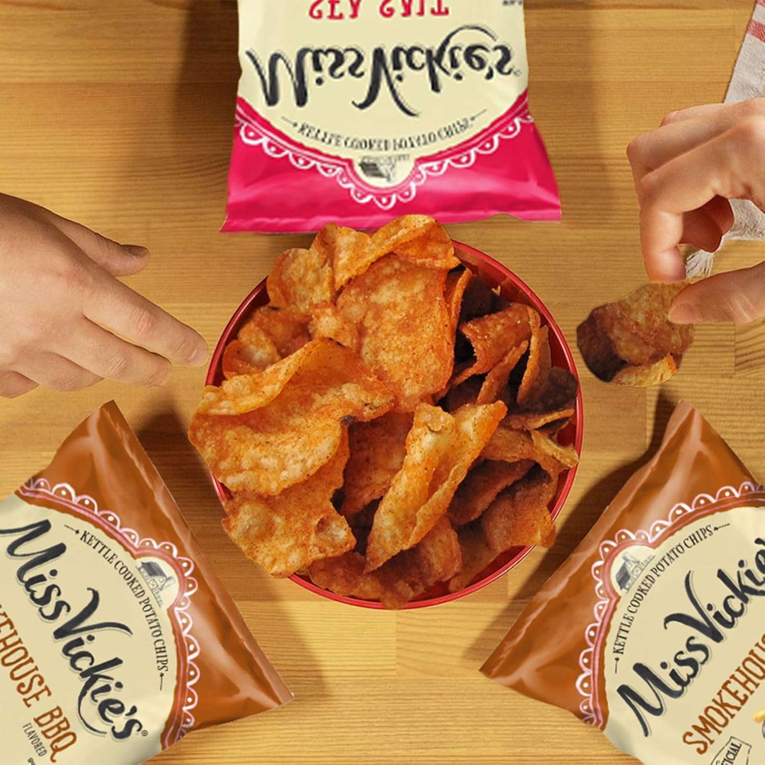Miss Vickie's Sea Salt and Smokehouse BBQ Potato Chips, 1.375 oz Bags, Pack of 12, Bundled by Shoppyway