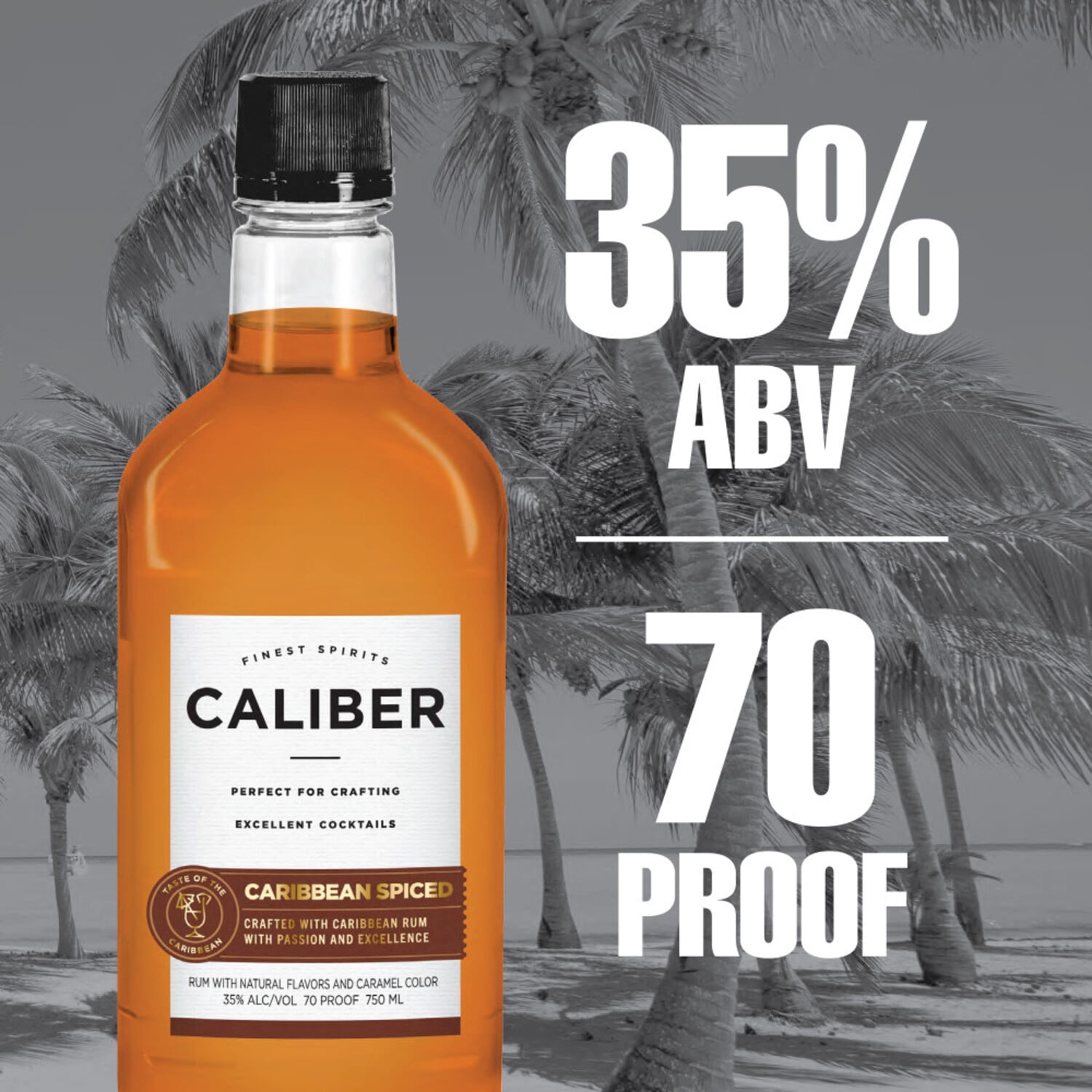 Caliber Spiced Rum, 750 ml PET Bottle, 35.0% ABV