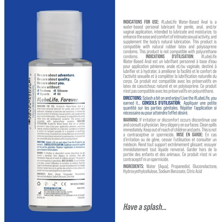 LUBELIFE Water-Based Anal Lube, 3pk of 2 fl oz, for most toy materials and  latex - Walmart.com