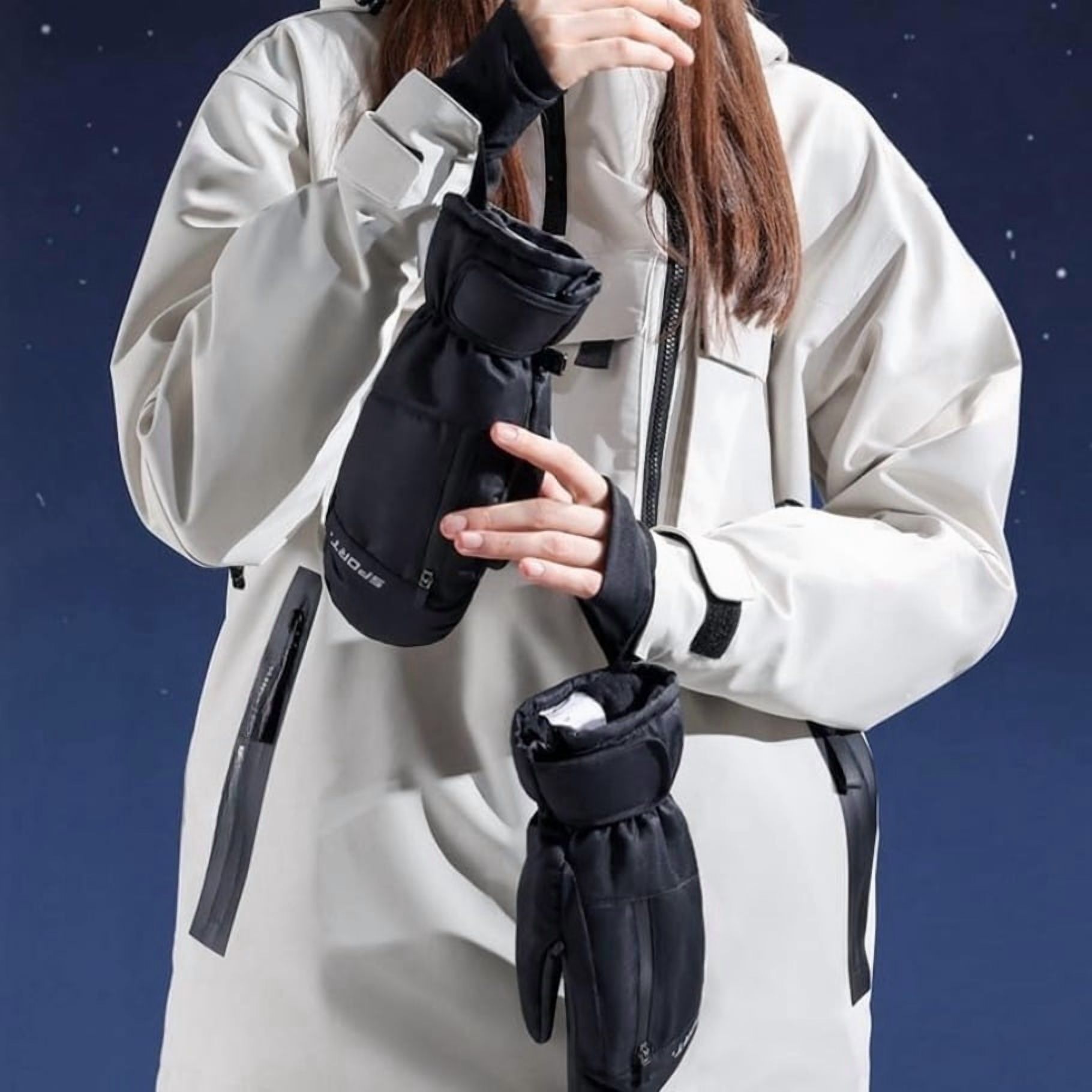 Waterproof Ski Mittens Ski Glove for Women Men Winter Cold Weather Snow Gloves with Hands Warmer Zipper Pocket