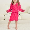 thumbnail image 4 of NIEWTR Toddler Girls Boys Sleepwear Kids Baby Cartoon Bathrobes Hooded Warm Flannel Night Robe Pajamas Cute Child Home Wear for 2-12 Years(A04-Hot Pink,9-10 Years), 4 of 8