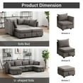 thumbnail image 7 of Bosmiller Modular Sectional Sofa, Convertible U Shaped Sofa Couch with Storage, 6 Seat Sleeper Sectional Sofa Set for Living Room, 7 of 7