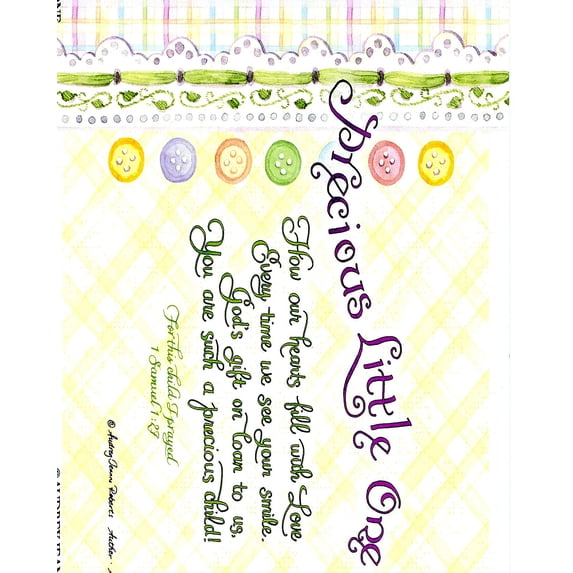 Catholic print picture - PRECIOUS LITTLE ONE - 8" x 10" ready to be framed