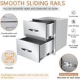 thumbnail image 6 of Stainless Steel Outdoor Kitchen Drawers - 3-Drawer BBQ Drawer, Built-in, Flush Mount for Outdoor Kitchens & BBQ Islands, 18Wx23Dx23H-2L, 6 of 12