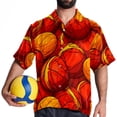 thumbnail image 4 of Basketball Men's Short Sleeve Spread Collar Hawaiian Shirts, Casual Printed Button Down Summer Beach Tops, Unisex Men's Shirts, 4 of 6