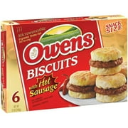 Owens Biscuits with Hot Sausage, 6 count, 12 oz