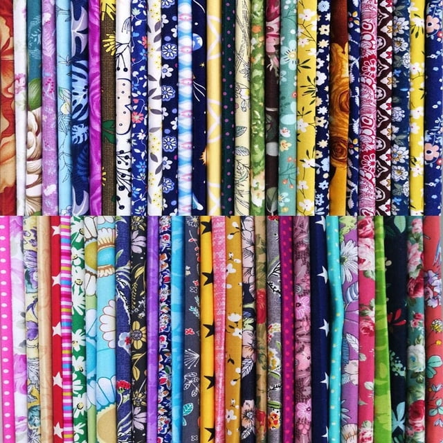50Pcs 10 X 10 Inches Cotton Fabric Bundle Squares For Quilting Sewing Precut Fabric Squares For Craft Patchwork