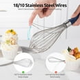 thumbnail image 5 of U-Taste Balloon Whisk for Cooking: 18/10 Stainless Steel Kitchen Wire Whisk, 12in Large Heavy Duty Egg Beater, Manual Mixing Tool with 12 High Flex Wires for Stirring, Blending Sauce (Midnight Blue), 5 of 10
