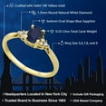 thumbnail image 2 of Gem Stone King 14K Yellow Gold Blue Sapphire and Diamond Women's Engagement Ring (0.55 Cttw Oval, Available in Size 5, 6, 7, 8, 9), 2 of 5