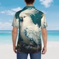 thumbnail image 4 of Balery Tropical Parrot Floral Artwork Camisas hawaianas de manga corta para hombre, camisas playeras de corte holgado, camisas de vacaciones con botones,3X-Large, 4 of 7