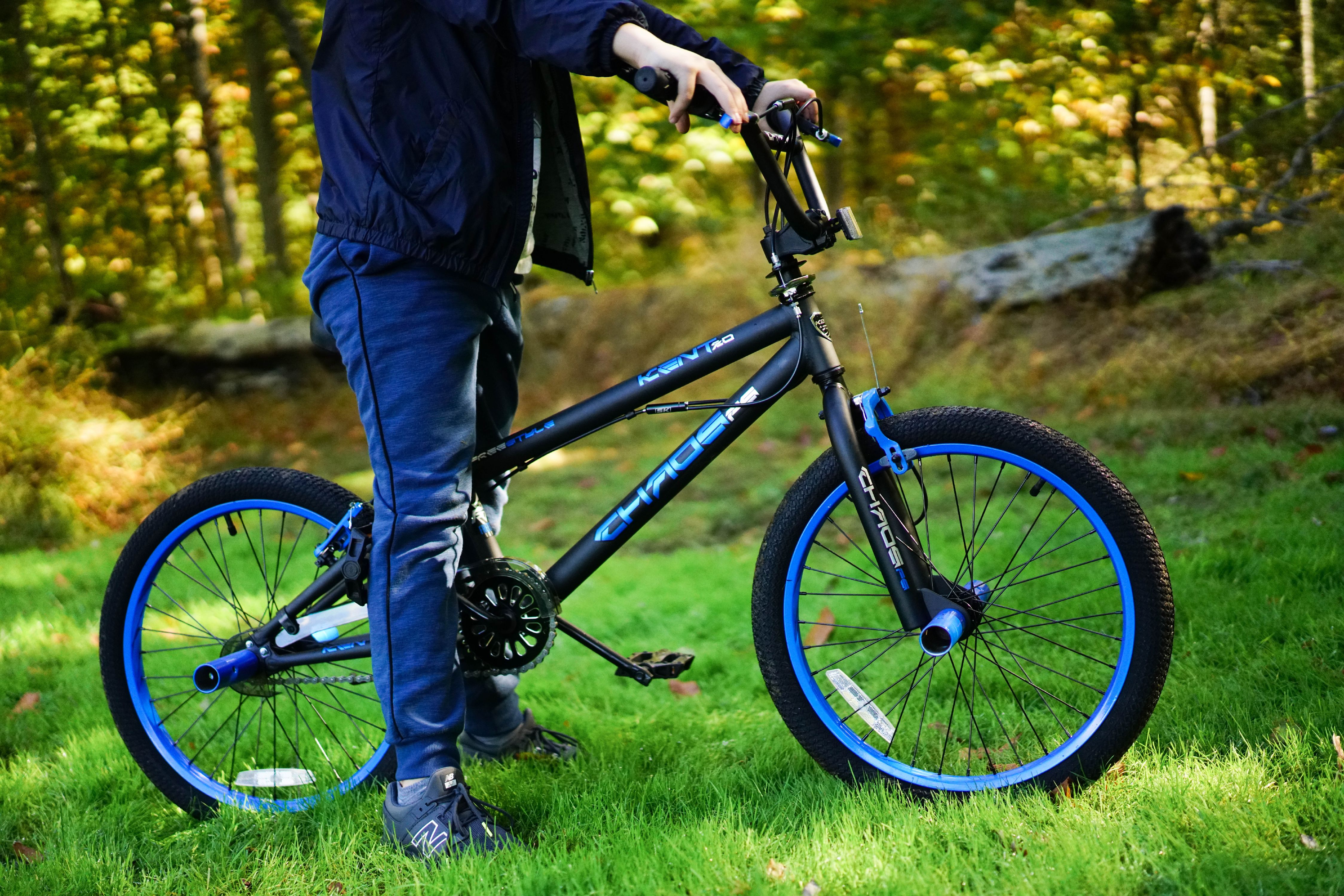 Kent Chaos 20" Boy's Freestyle BMX Bike, Black/Blue photo 5