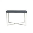 thumbnail image 3 of Pasargad Home Luxe Upholstered Ottoman, Grey, 3 of 8