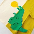 thumbnail image 6 of Baby Boy Summer Clothes Summer Short Sleeve Casual T Shirts for Kids Toddler Boys 3D Dinosaur Print Breathable Lightweight Soft Toddler T Shirts Yellow 12 Months-18 Months, 6 of 7