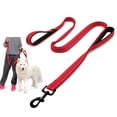thumbnail image 3 of Reflective Nylon Double Handles Dog Training Leash Heavy Duty Durable Walking Lead for Large and Medium Dogs (Red), 3 of 6