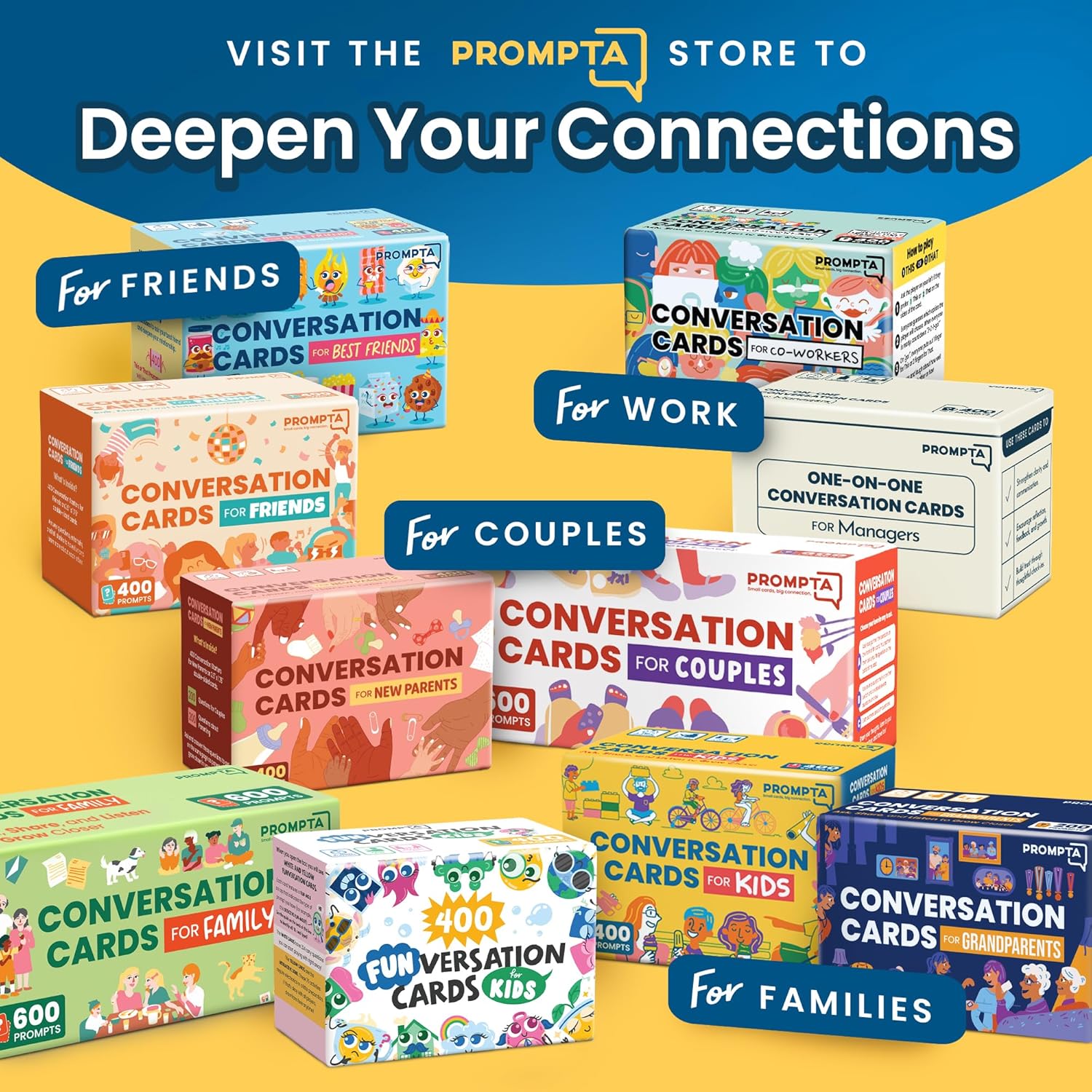 400 Silly, Interactive Conversation Cards for Kids Ages 6-11 – Connect with Activities and Questions – 2.5" x 1.75"