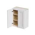 thumbnail image 2 of White Solid Wood Double Door Wall Cabinet 2 Doors and 2 Shelves for Kitchen Storage, Bathroom Storage, Laundry,Adjustable Shelves Ready to Assemble(24"W×12"D×30"H), 2 of 7