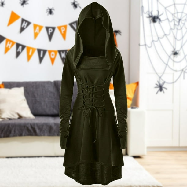 Vestido Vestido cruzado con tiras para mujer, color sólido, fiesta para adultos, ropa de cosplay (verde militar XL) Kuymtek ejercito verde T XL para Mujer