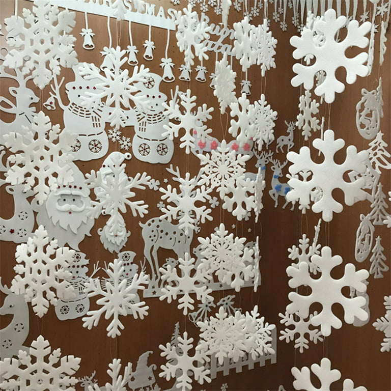 Sparkling Glitter Foam Snowflakes for Crafts and Decor
