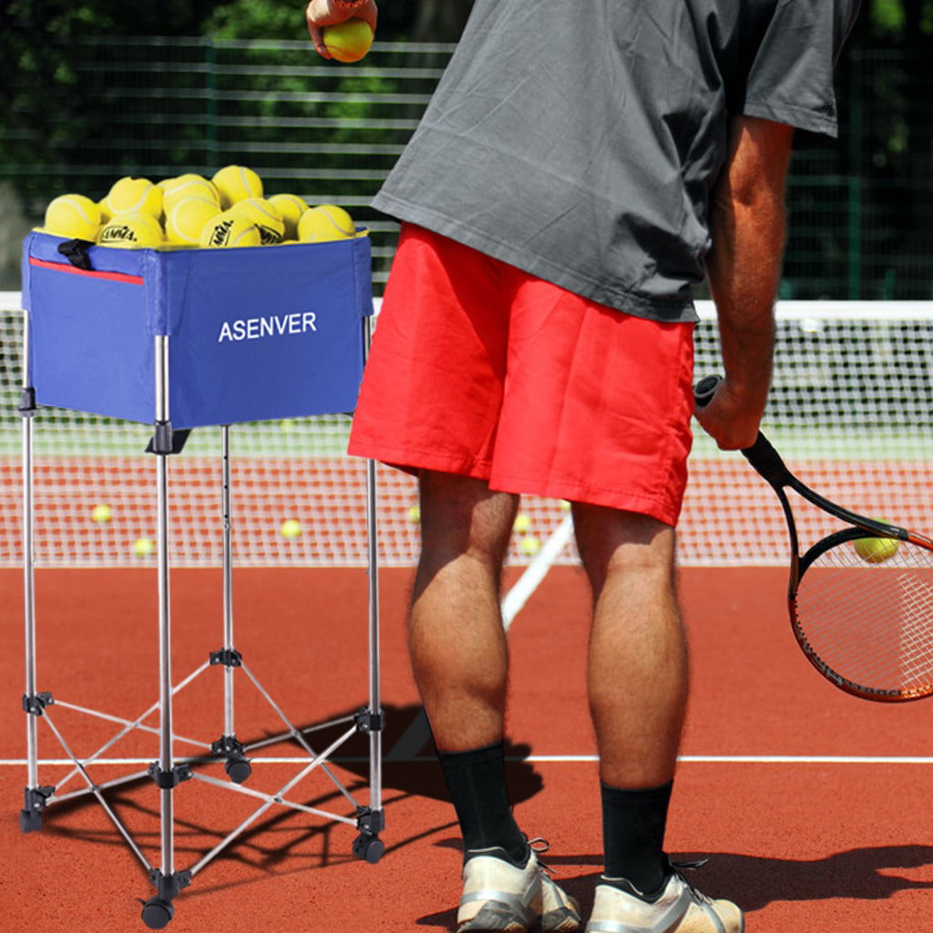 Portable Pick Up Hopper Basket Trolley 160 Tennis Ball Capacity Training 