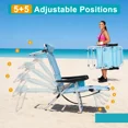 thumbnail image 4 of Slsy Folding Tanning Lounge Chair with Removable Soft Mattress & U-Shaped Pillow,5-Level Adjustable Outdoor Beach Bed for Sunbathing&Napping,Portable Striped Reclining Cot for All-Season Comfort, 4 of 7