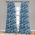 thumbnail image 2 of Jungle Scene Window Curtains, Monstera Leaves and Hibiscus Flowers Vintage Pattern Boho Art, Lightweight Decor 2-Panel Set with Rod Pocket, Pair of - 28"x84", Off White Pale Azure Blue, by Ambesonne, 2 of 3