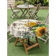 thumbnail image 4 of Outdoor Tablecloths with Umbrella Hole & Zipper, Yellow Sunflower Round Tablecloth 54 Inch, Summer Botanical Elegant Pastoral Floral Waterproof Table Cloth, Patio/Pool/Picnic Table Covers, 4 of 8
