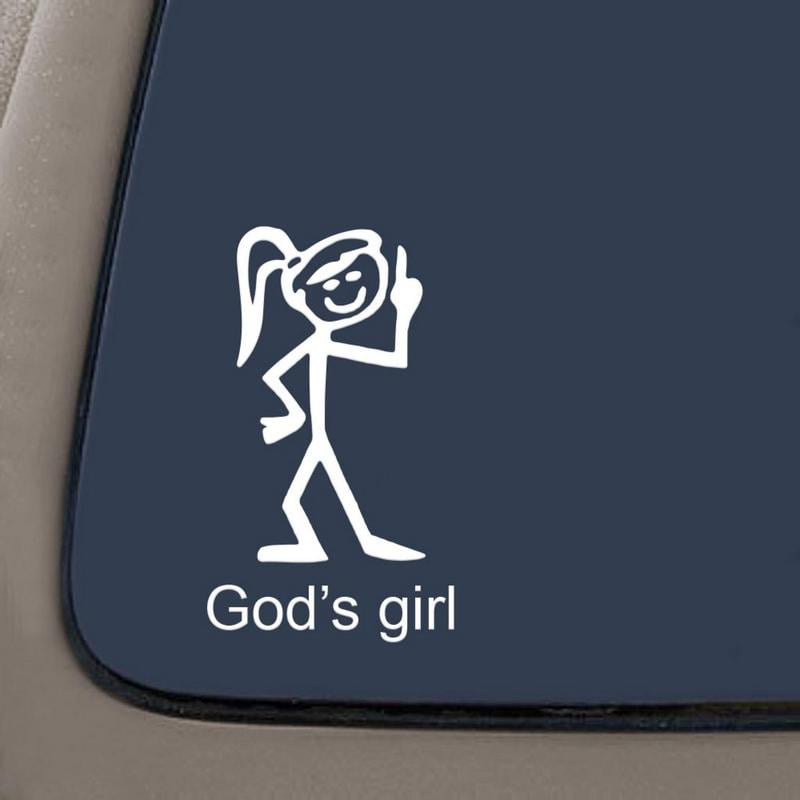 Christian Gods Girl White Decal Car Truck Window Sticker 6" Car Truck Van SUV Laptop Macbook