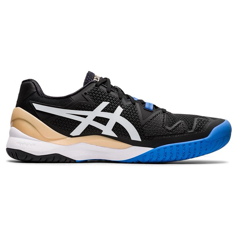 Asics Men`s GEL-Resolution 8 Tennis Shoes Black and White  display picture 2