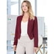 thumbnail image 2 of Chaqueta Corta Casual De Negocios Allegra K Sin Cuello Para Mujer Vino Rojo S, 2 of 6