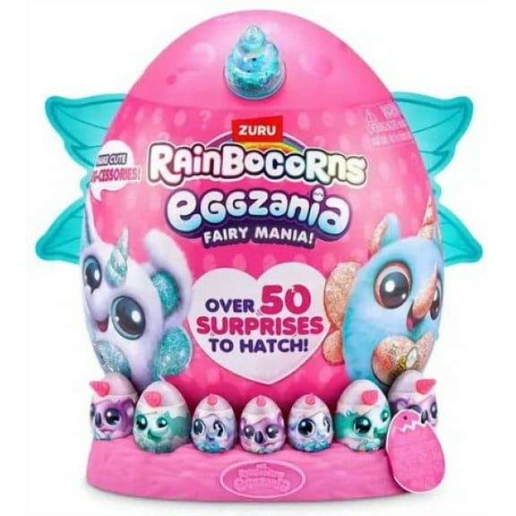 Rainbocorns FAIRY Mania! Teal Mystery Egg Plush (Over 50 Surprises to Hatch!)
