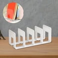 thumbnail image 6 of flameer 4 Compartment Book Storage Rack Acrylic Bookends Bookshelf Dividers for Bookcase White, 6 of 8