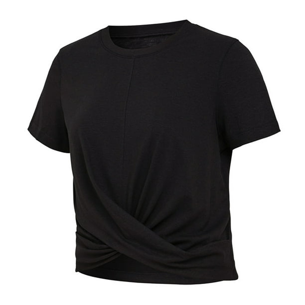 Ropa de verano de gran tamaño para fitness, ropa de yoga, blusa holgada de manga corta para mujer, ropa de secado rápido, blusa de yoga, ropa de fitness