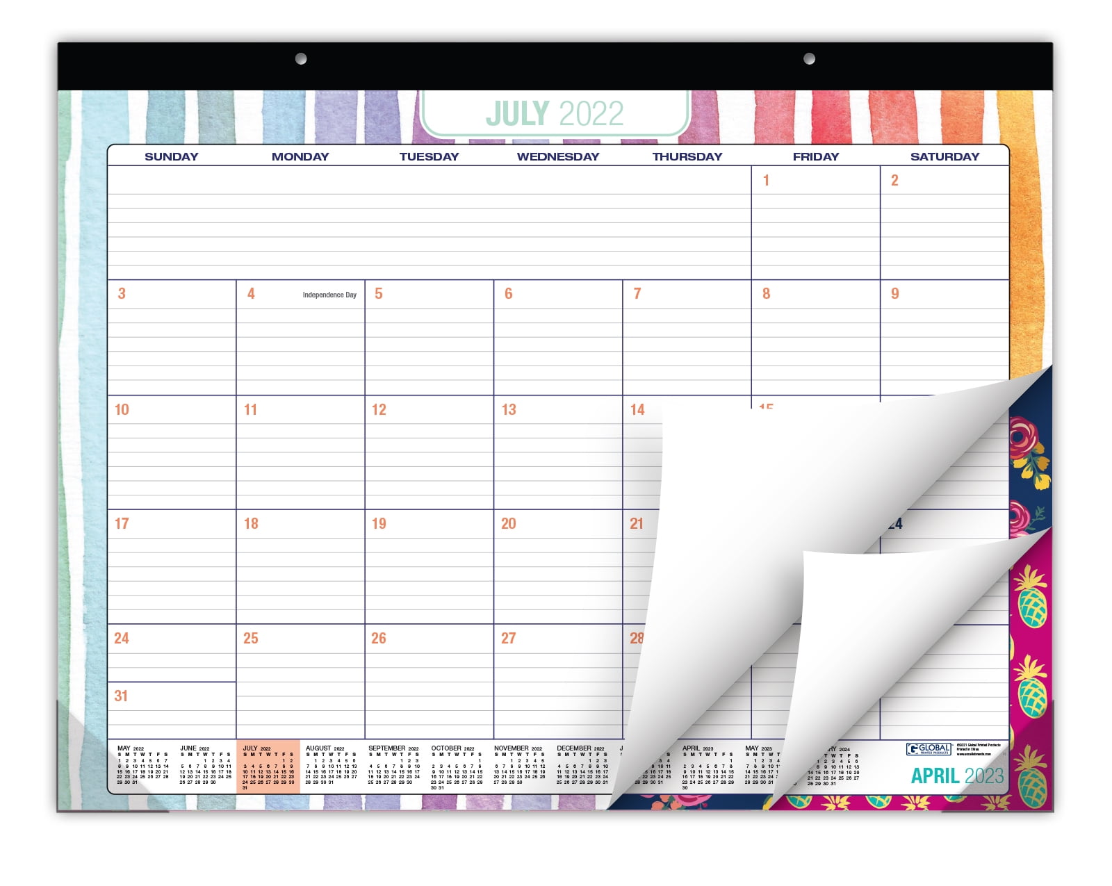 Desk Pad Monthly Calendar Planner 2022 2023, 17” x 22”, Assorted