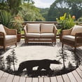 thumbnail image 5 of 5ft Washable Round Rug, Brown Bear Forest Silhouette Non-Slip Circle Area Rug for Living Room Bedroom, Retro Animal Tree Indoor Floor Mat for Home Decor, 5 of 9